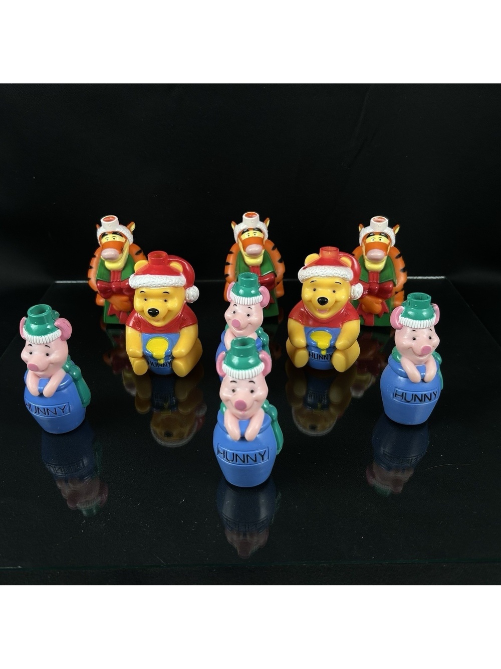 Vintage Winnie-the-Pooh Blow Mold Christmas Light Cover Lot Tigger Piglet